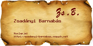 Zsadányi Barnabás névjegykártya